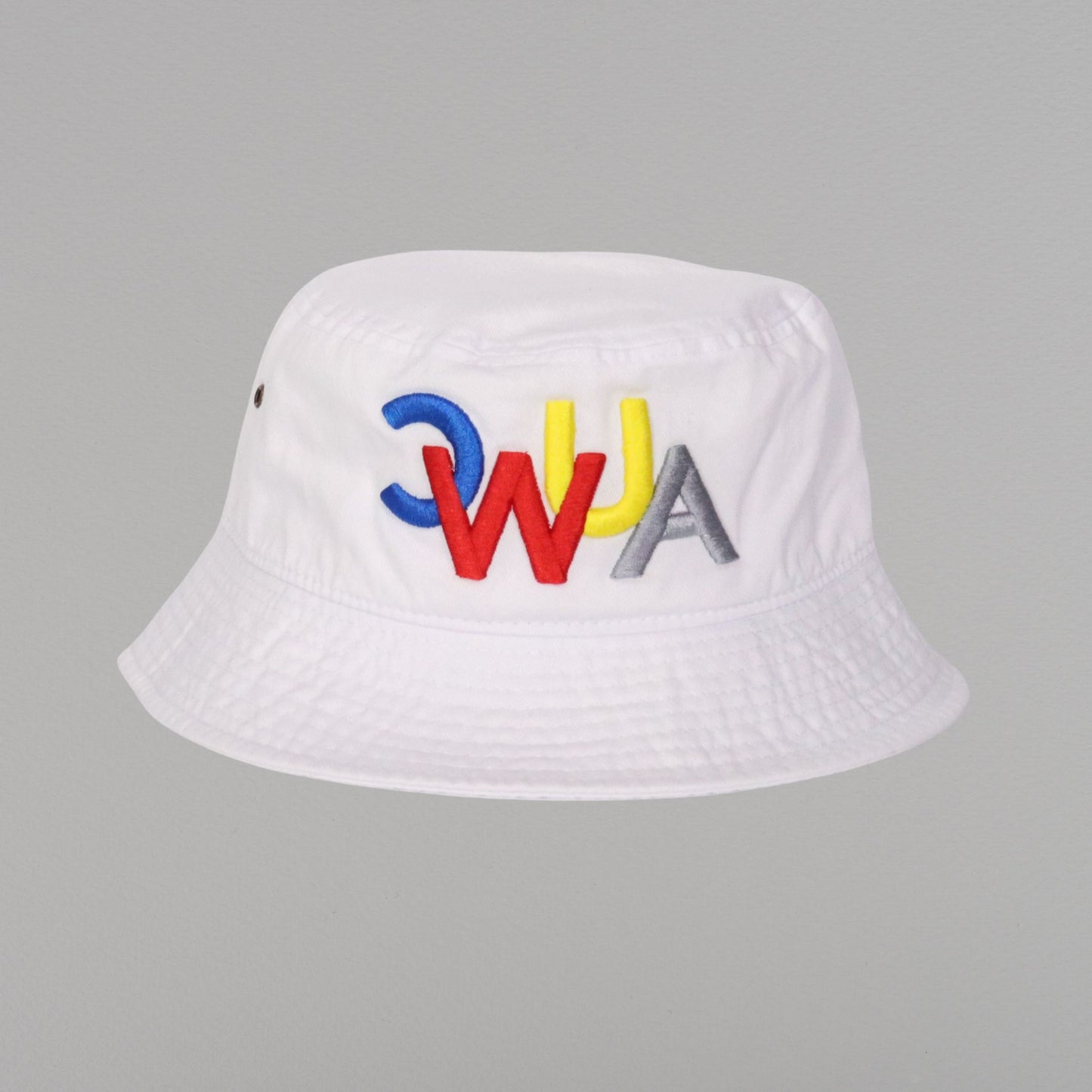 CWUA- 3D Puff Signature Logo Bucket Hat (White / Multi)