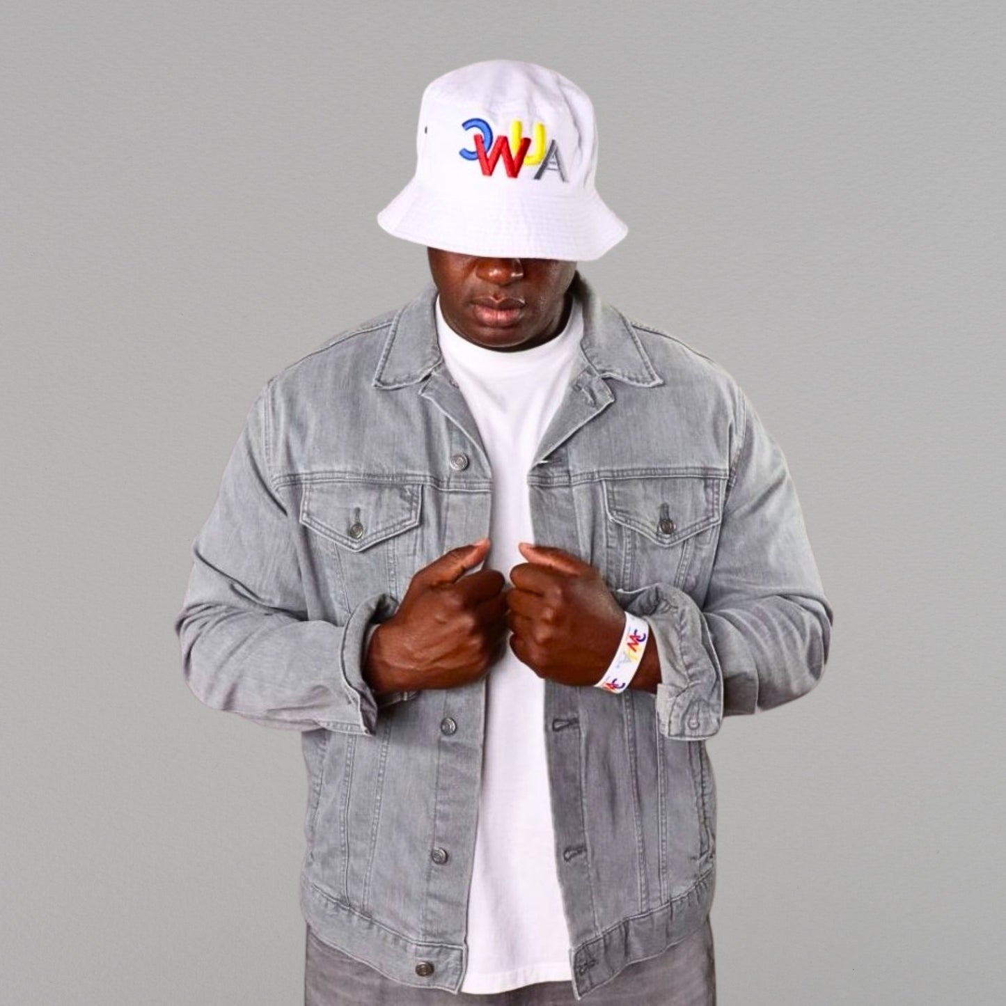 CWUA- 3D Puff Signature Logo Bucket Hat (White / Multi)