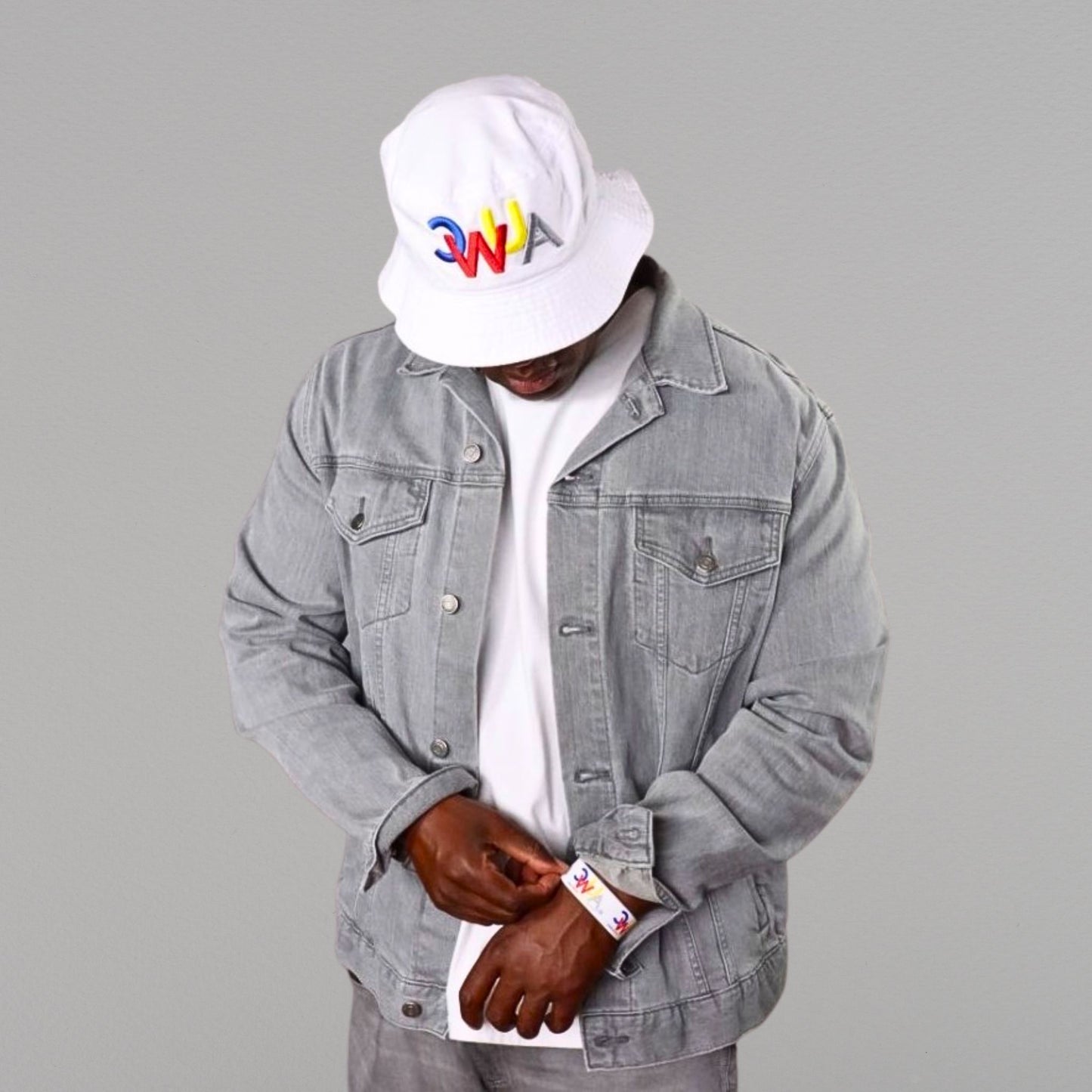 CWUA- 3D Puff Signature Logo Bucket Hat (White / Multi)