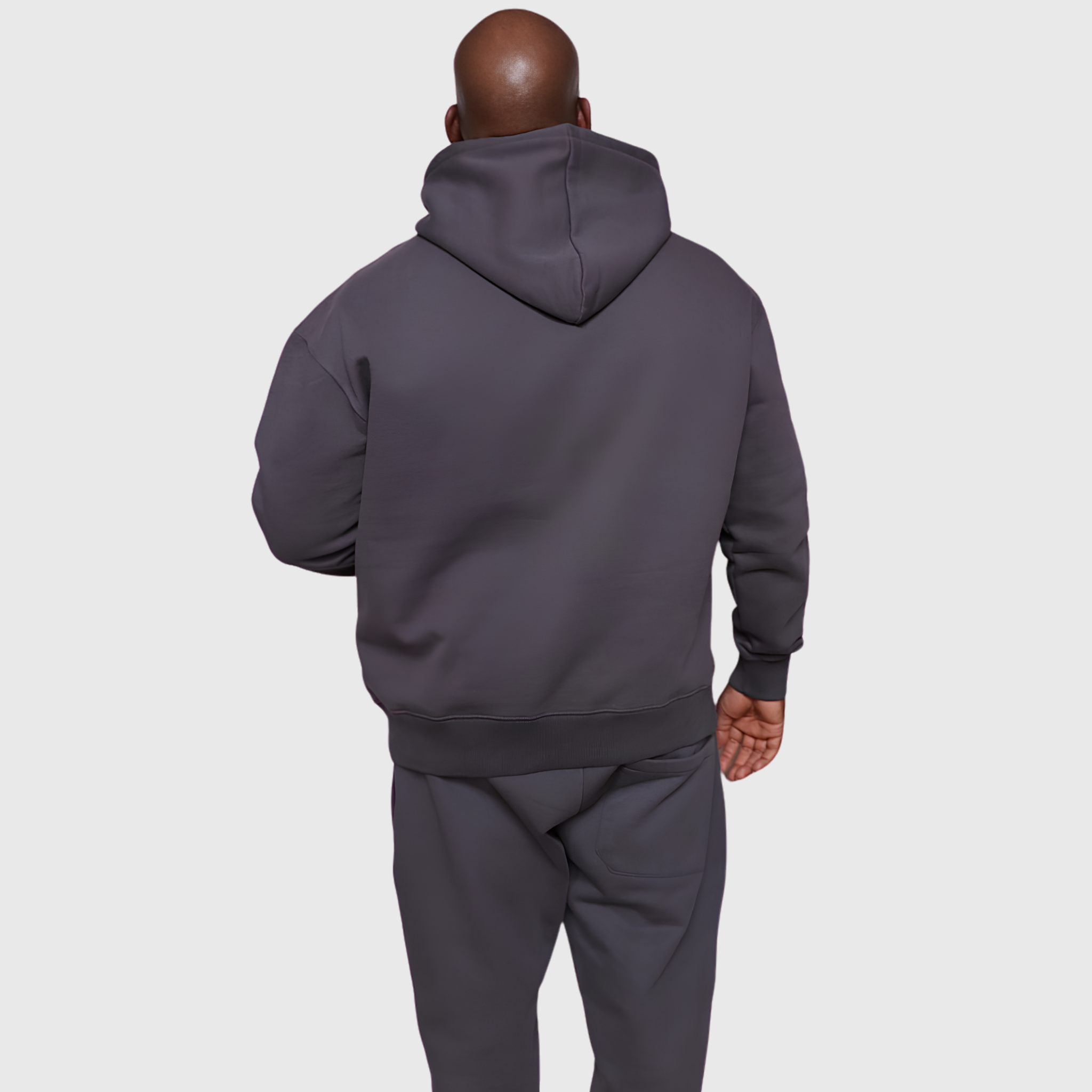 CRIB WEAR- "HOUSE LOGO" PREMIUM HEAVYWEIGHT FLEECE JOGGER SET (SHADOW GRAY / WHITE) EMBROIDERY
