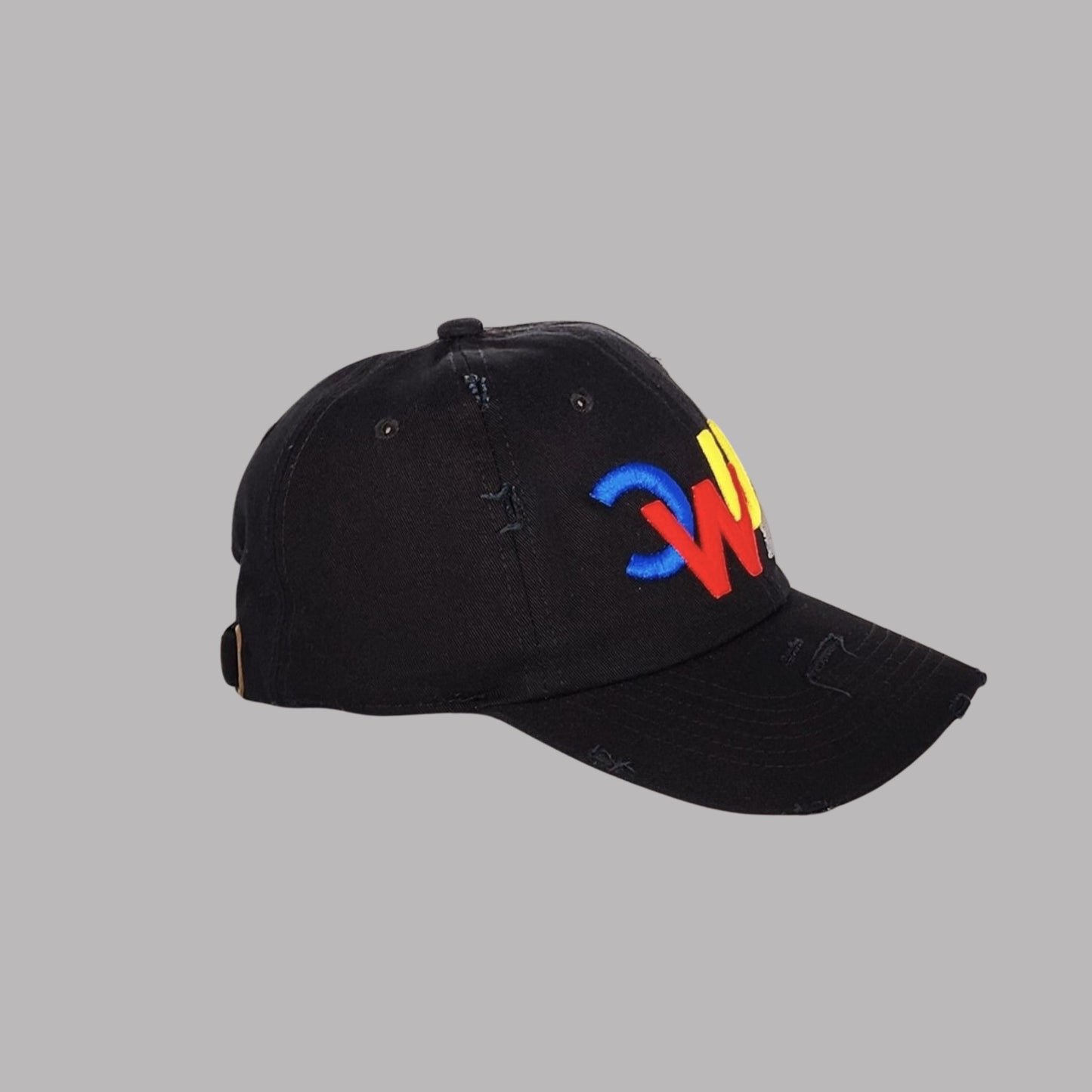 CWUA- Signature Logo Distressed Dad Hat (Black / Multi)