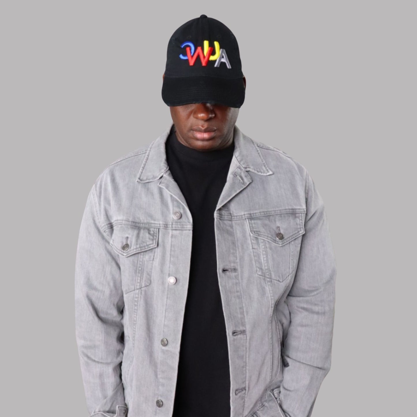 CWUA- Signature Logo Distressed Dad Hat (Black / Multi)
