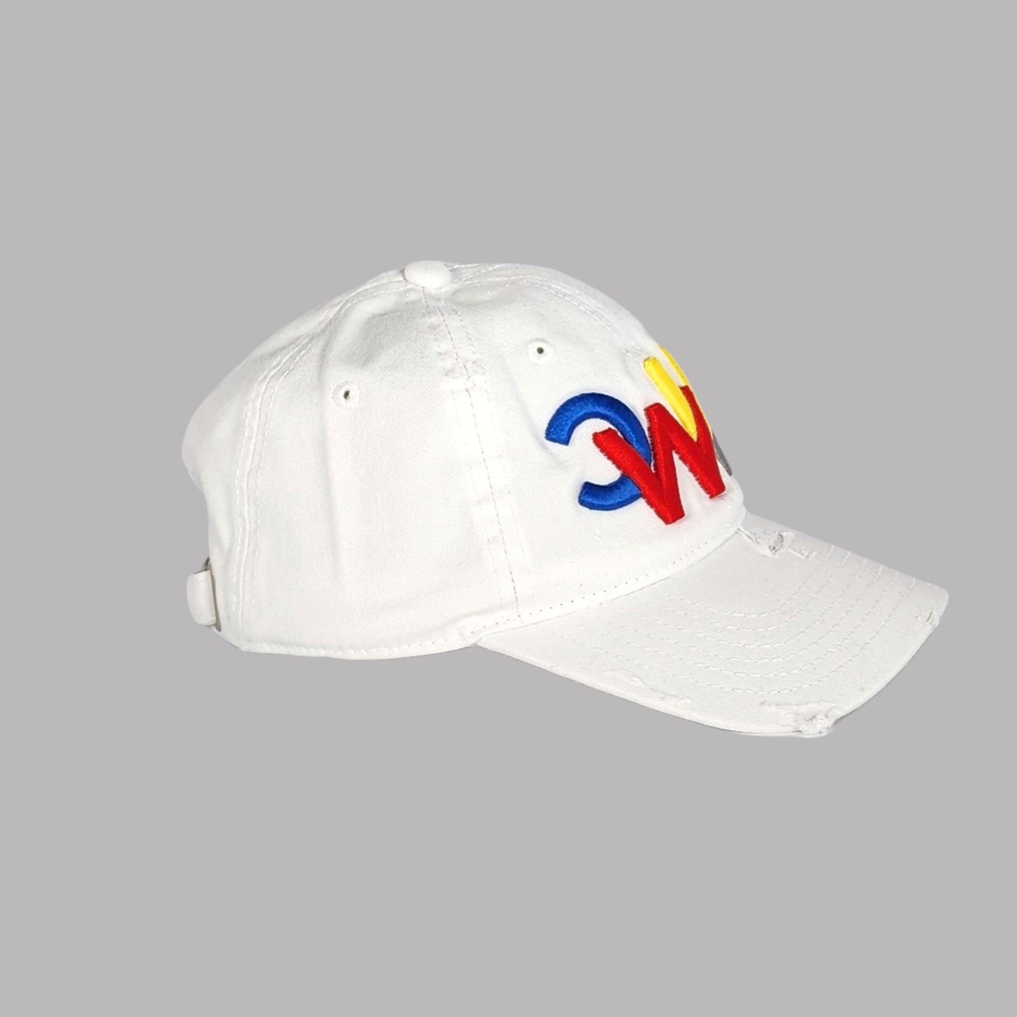 CWUA- Signature Logo Distressed Dad Hat (White / Multi)