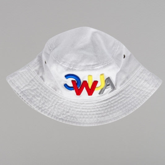 CWUA- 3D Puff Signature Logo Bucket Hat (White / Multi)