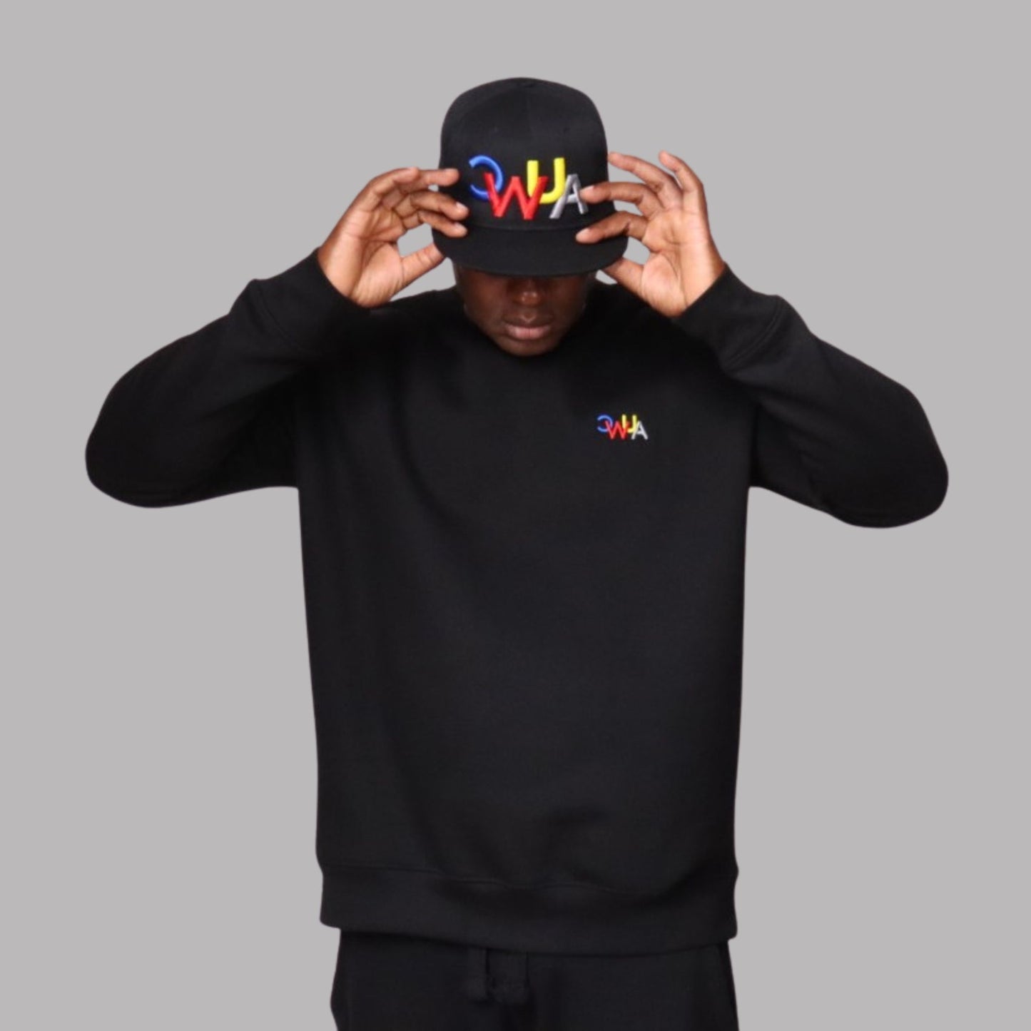 CWUA- 3D Puff Signature Logo Snapback Hat (Black / Multi)