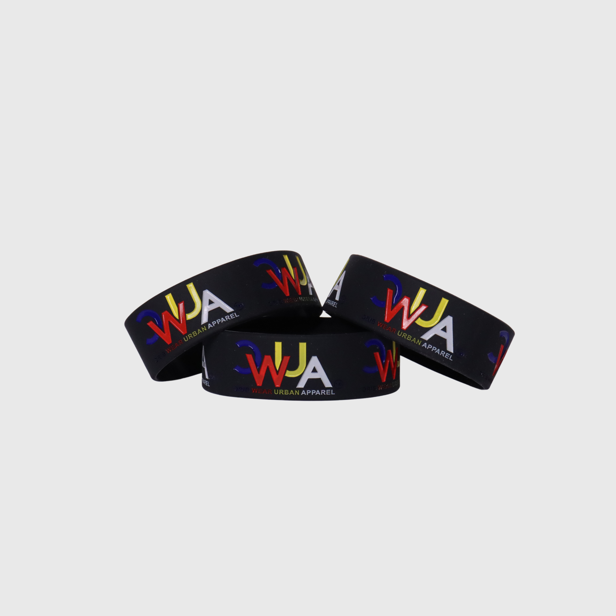 "CWUA"- SILICONE WRISTBAND SIGNATURE LOGO (BLACK / MULTI) DEBOSSED