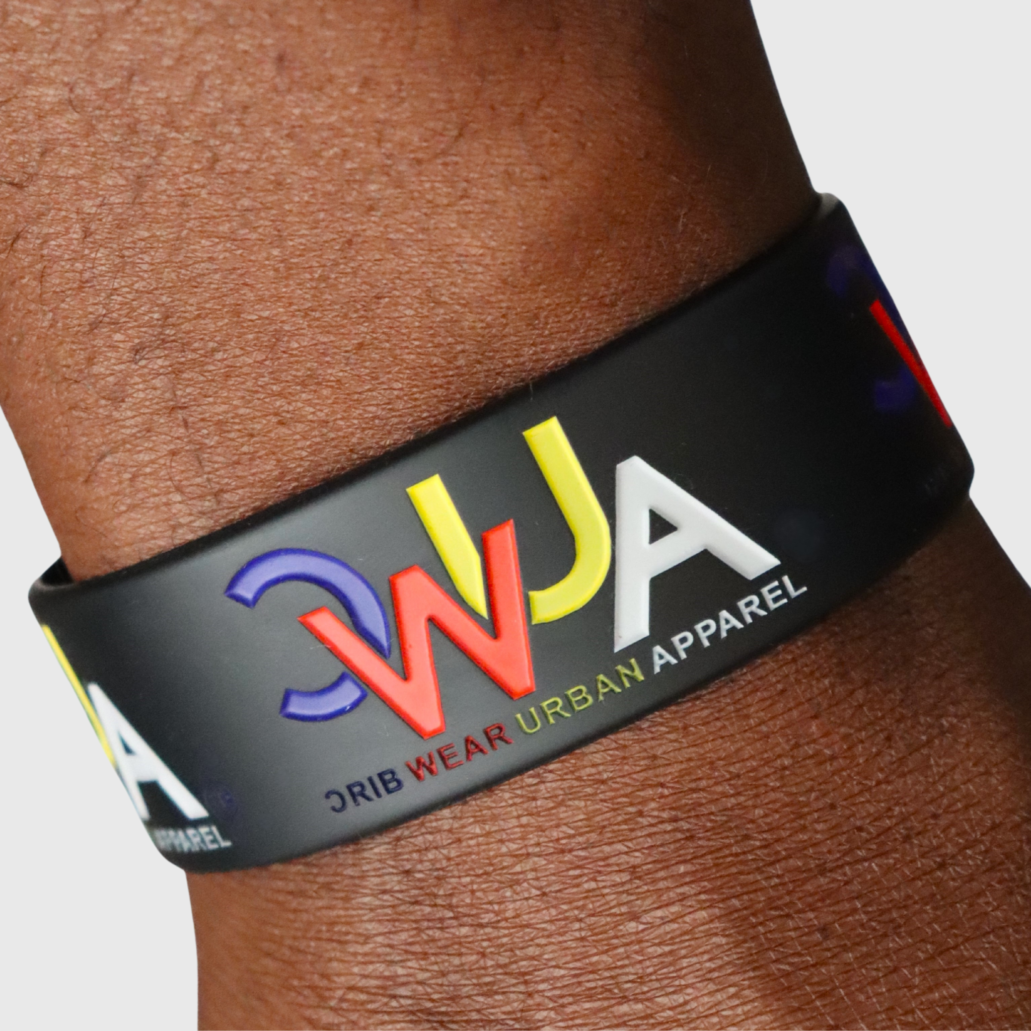 "CWUA"- SILICONE WRISTBAND SIGNATURE LOGO (BLACK / MULTI) DEBOSSED
