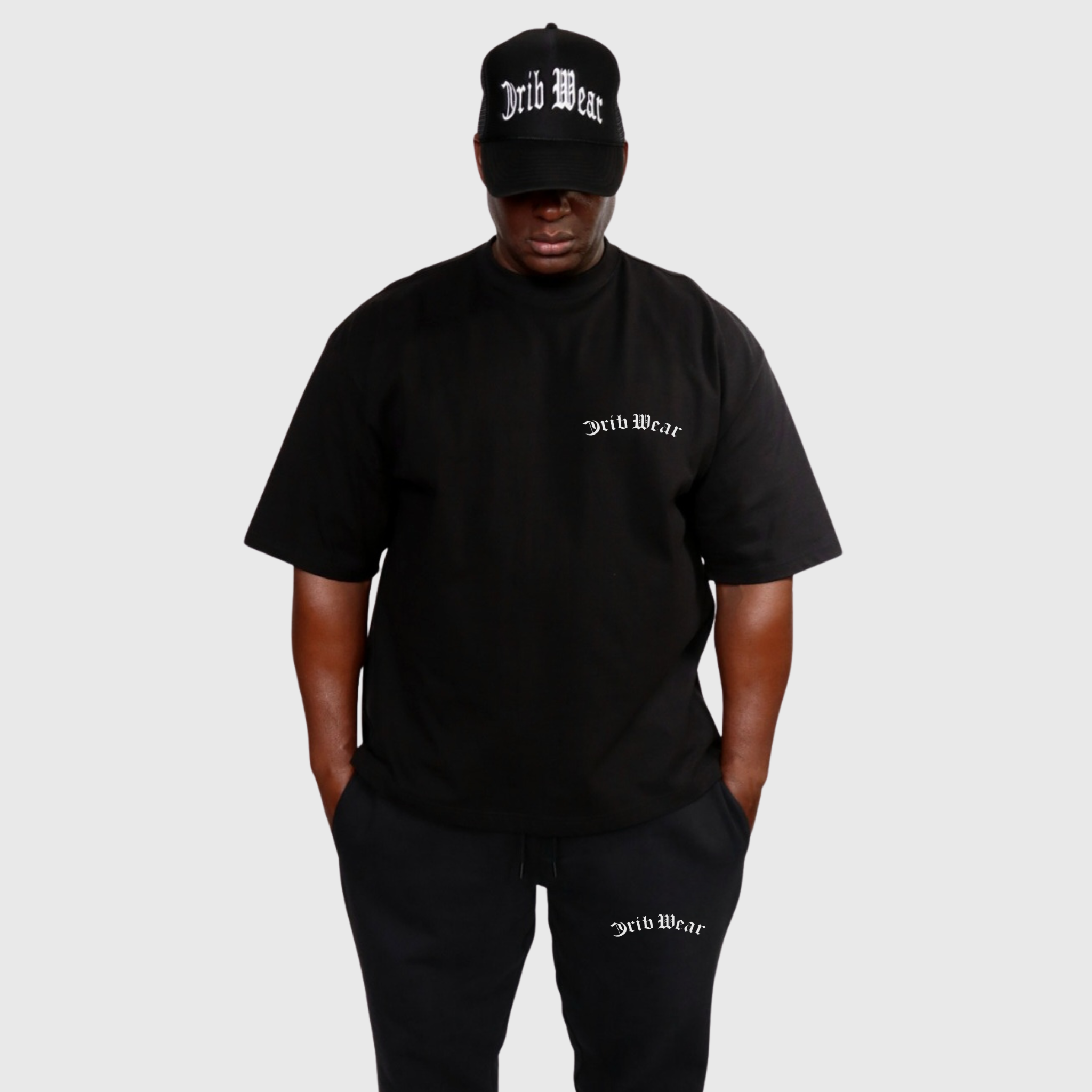 "CRIB WEAR"- HEAVYWEIGHT BOXY OVERSIZED T-SHIRT (BLACK / WHITE) 3D PUFF