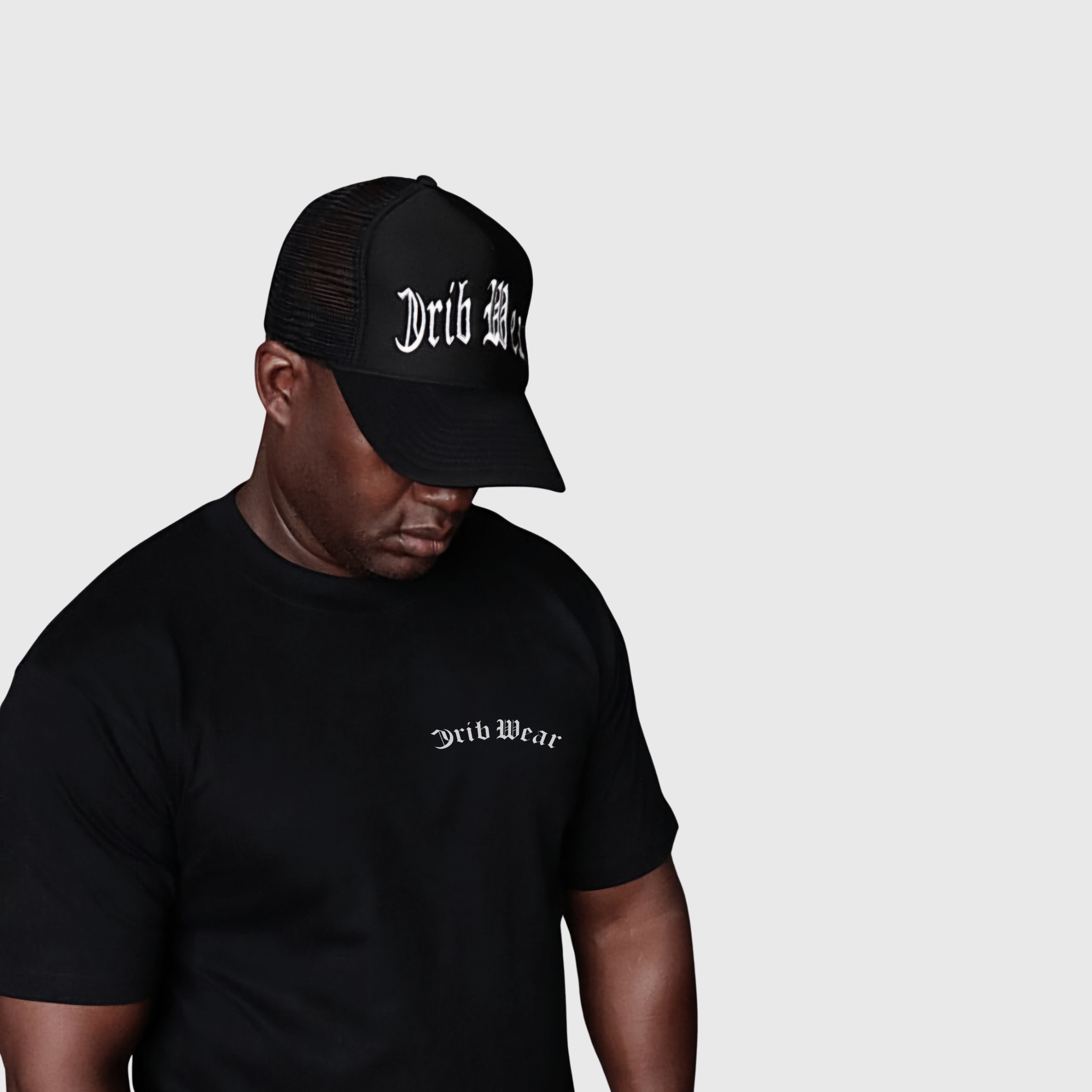"CRIB WEAR"- TRUCKER HAT (BLACK / WHITE) EMBROIDERY