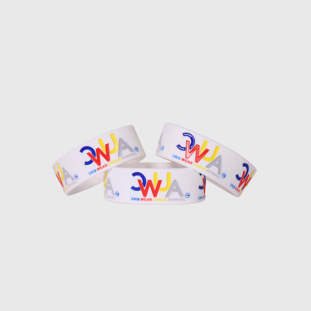 "CWUA"- SILICONE WRISTBAND SIGNATURE LOGO (WHITE / MULTI) DEBOSSED