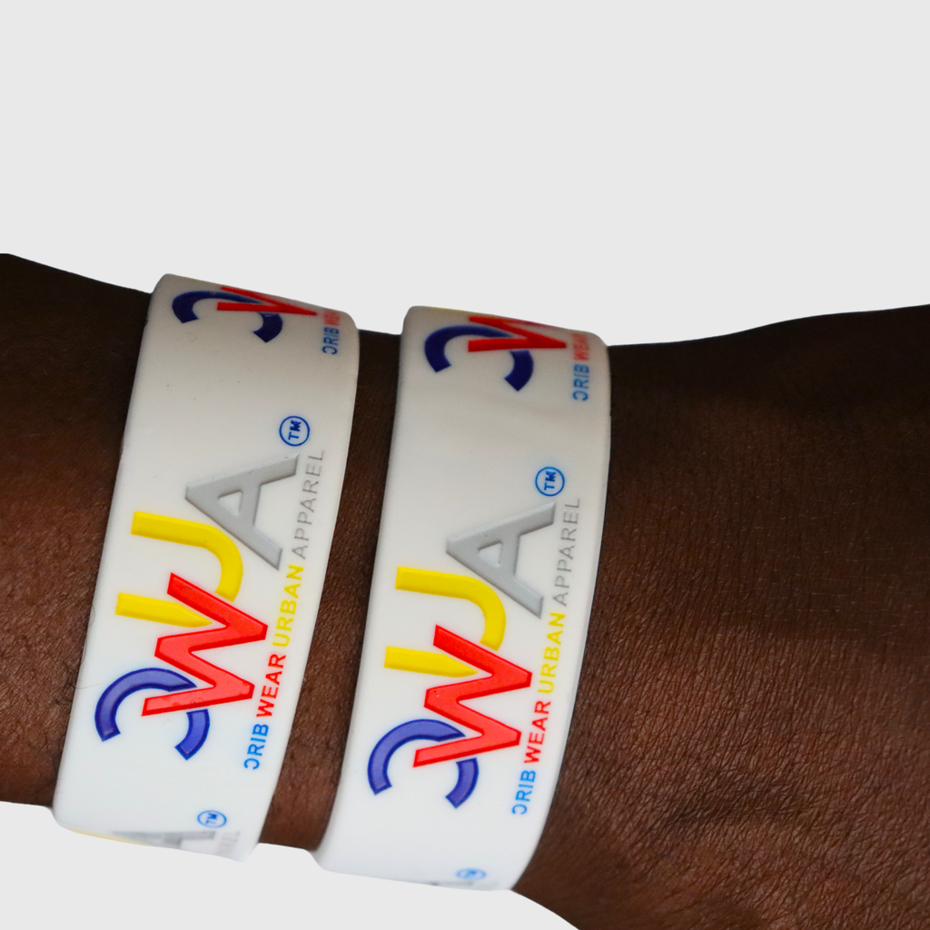 "CWUA"- SILICONE WRISTBAND SIGNATURE LOGO (WHITE / MULTI) DEBOSSED