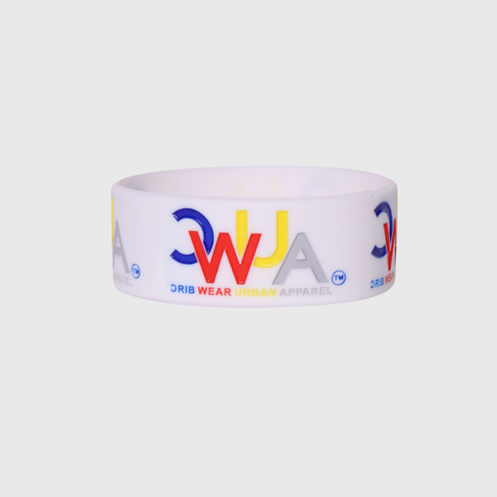 "CWUA"- SILICONE WRISTBAND SIGNATURE LOGO (WHITE / MULTI) DEBOSSED