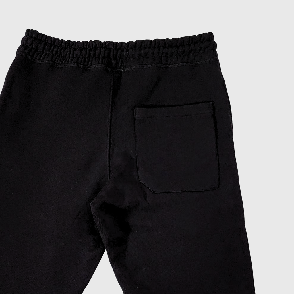 CRIB WEAR- " HOUSE LOGO" HEAVYWEIGHT JOGGERS BLACK / WHITE EMBROIDERY