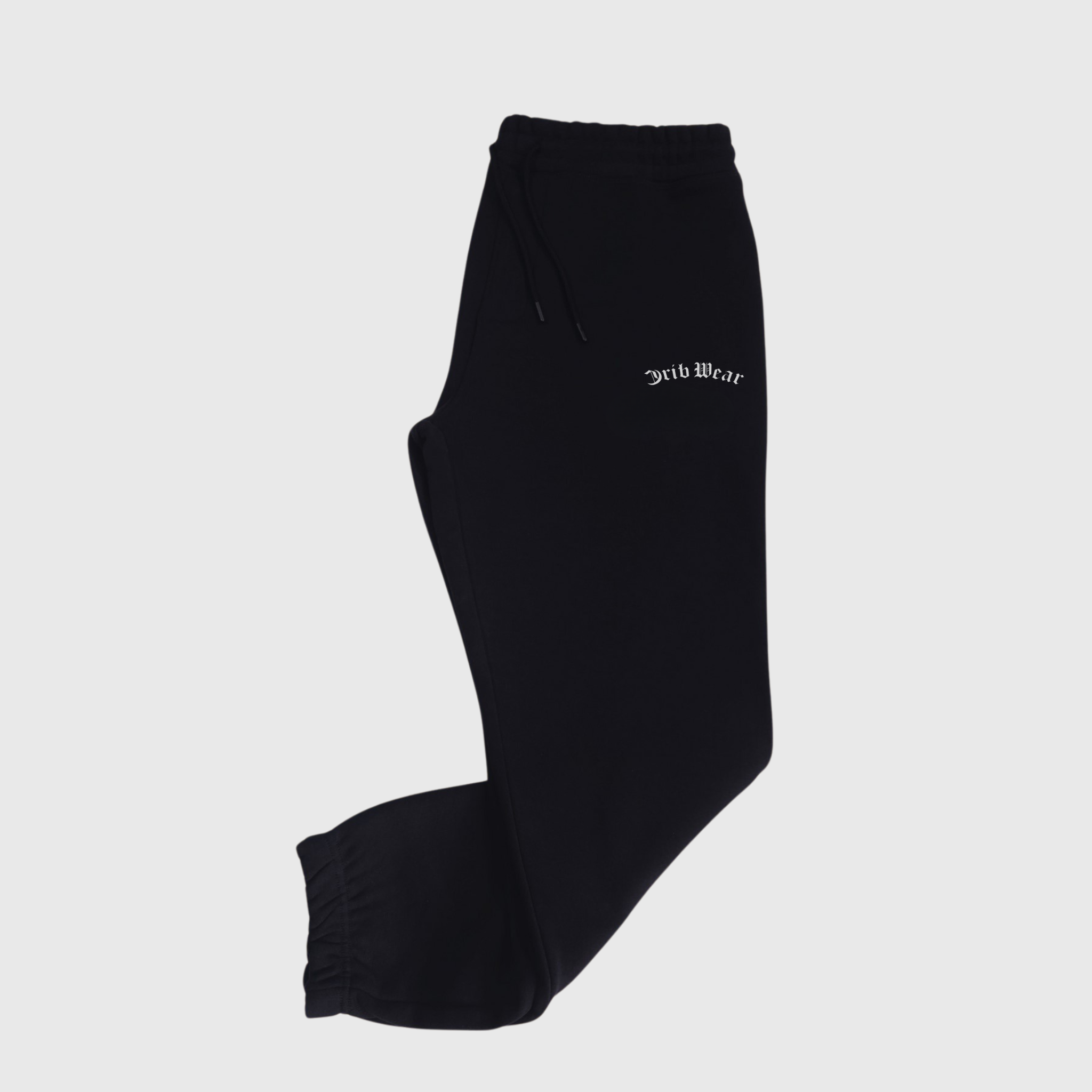 "CRIB WEAR"- HEAVYWEIGHT JOGGERS (BLACK / WHITE) EMBROIDERY
