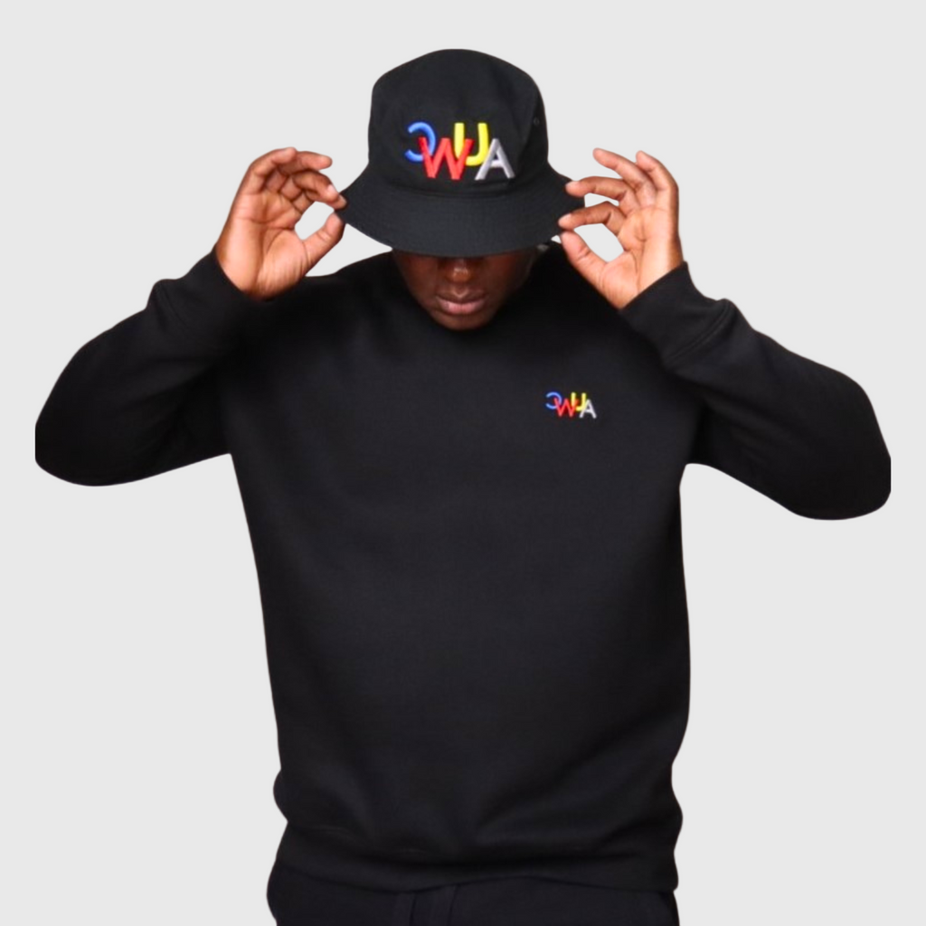 "CWUA"- BUCKET HAT SIGNATURE LOGO (BLACK / MULTI) 3D PUFF EMBROIDERY