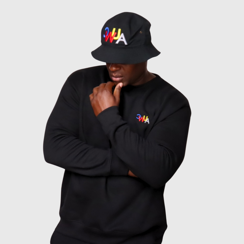 "CWUA"- BUCKET HAT SIGNATURE LOGO (BLACK / MULTI) 3D PUFF EMBROIDERY