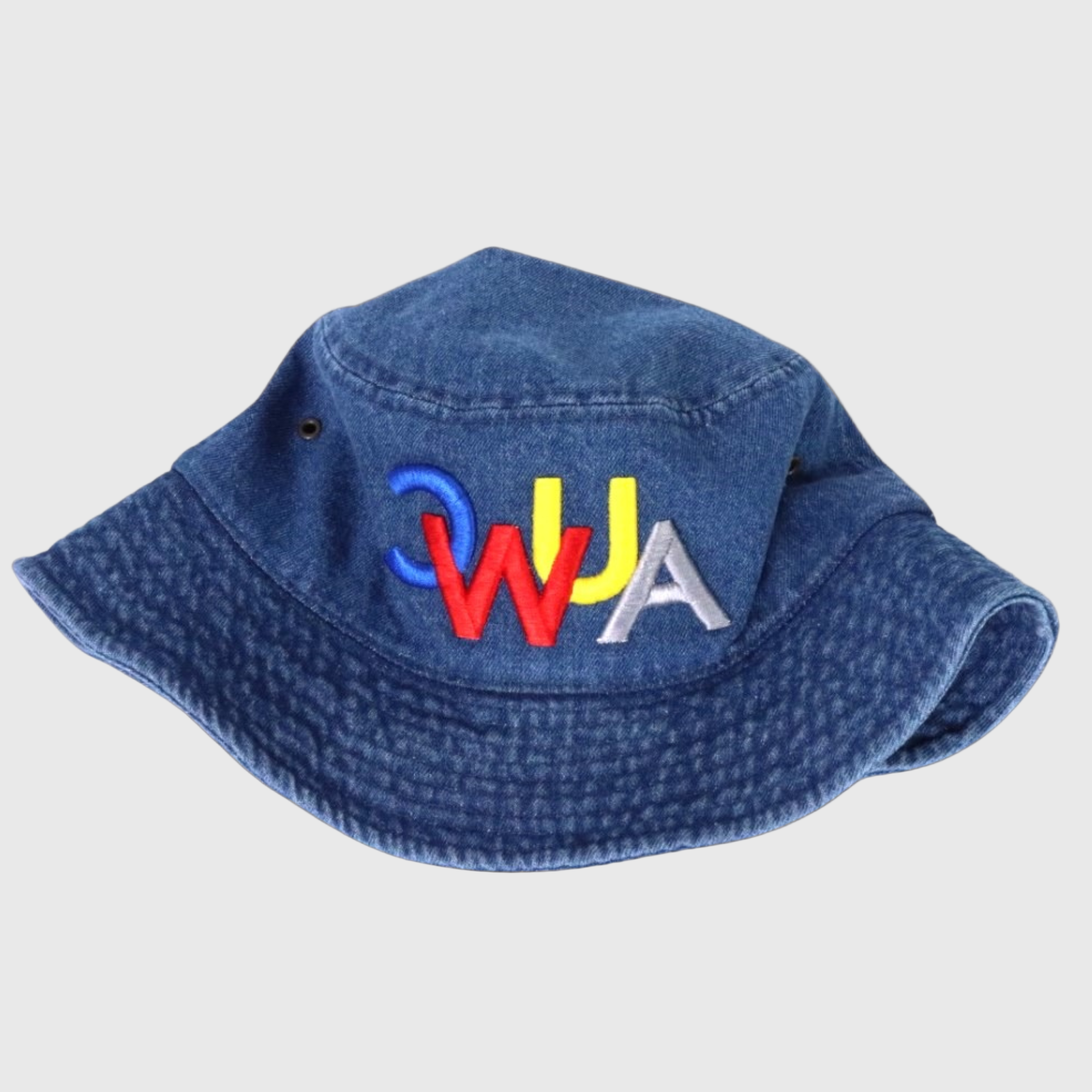 "CWUA"- BUCKET HAT SIGNATURE LOGO (DENIM / MULTI) 3D PUFF EMBROIDERY
