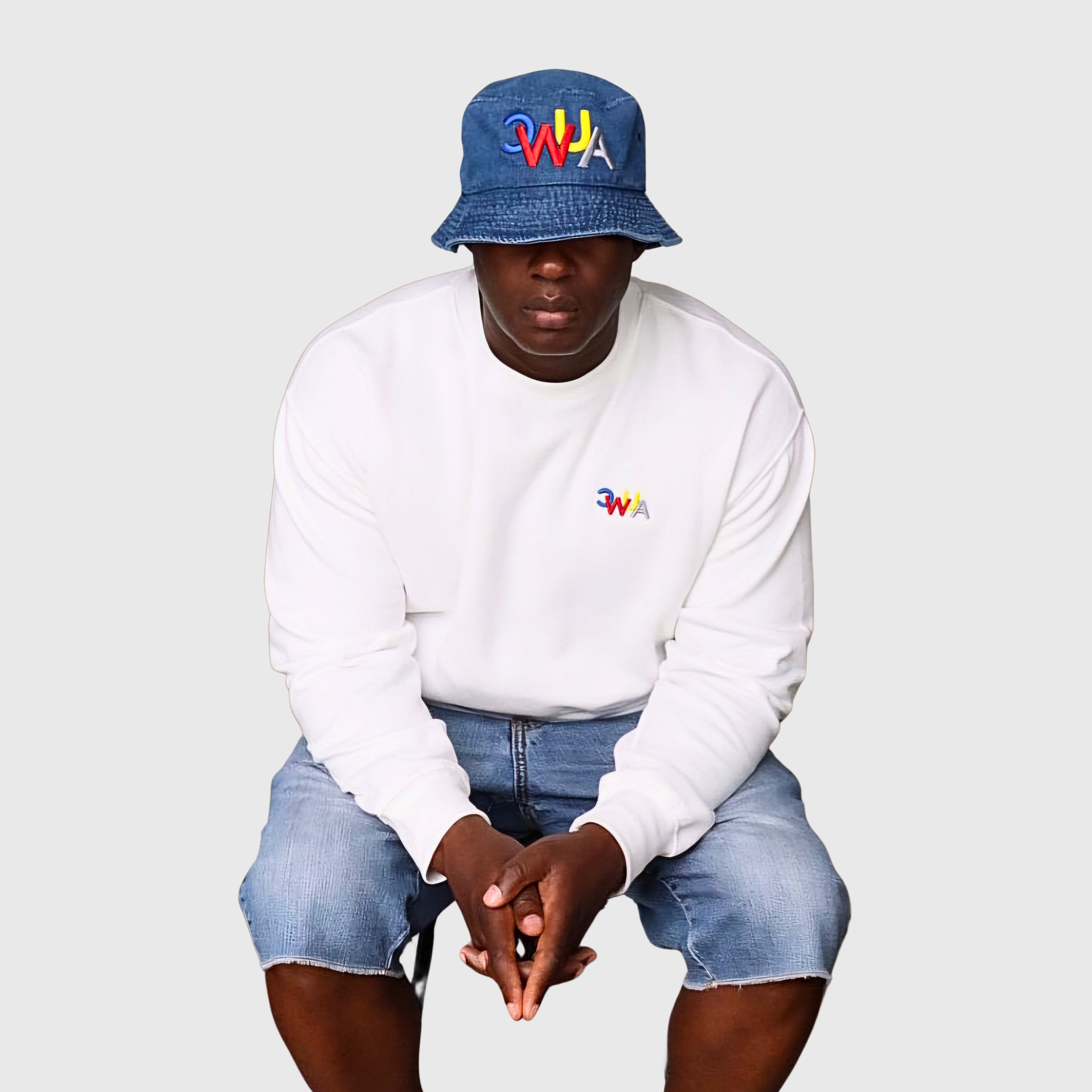"CWUA"- BUCKET HAT SIGNATURE LOGO (DENIM / MULTI) 3D PUFF EMBROIDERY
