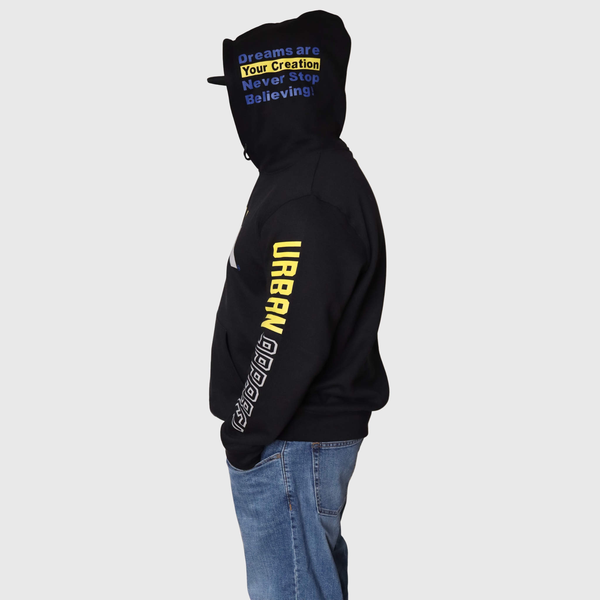 "CWUA"- PREMIUM HOODIE BOLD SIGNATURE LOGO (BLACK / MULTI)