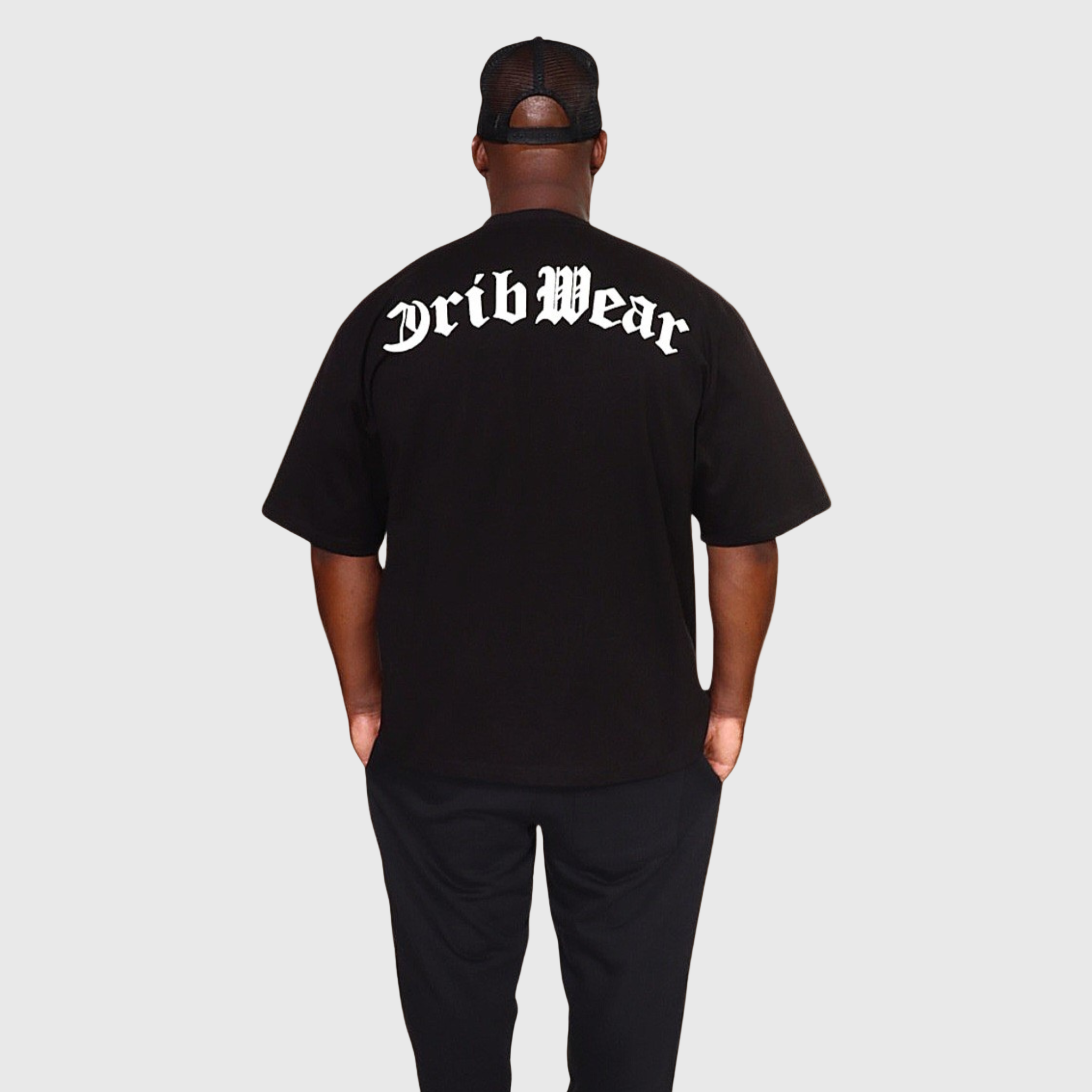 "CRIB WEAR"- HEAVYWEIGHT BOXY OVERSIZED T-SHIRT (BLACK / WHITE) 3D PUFF