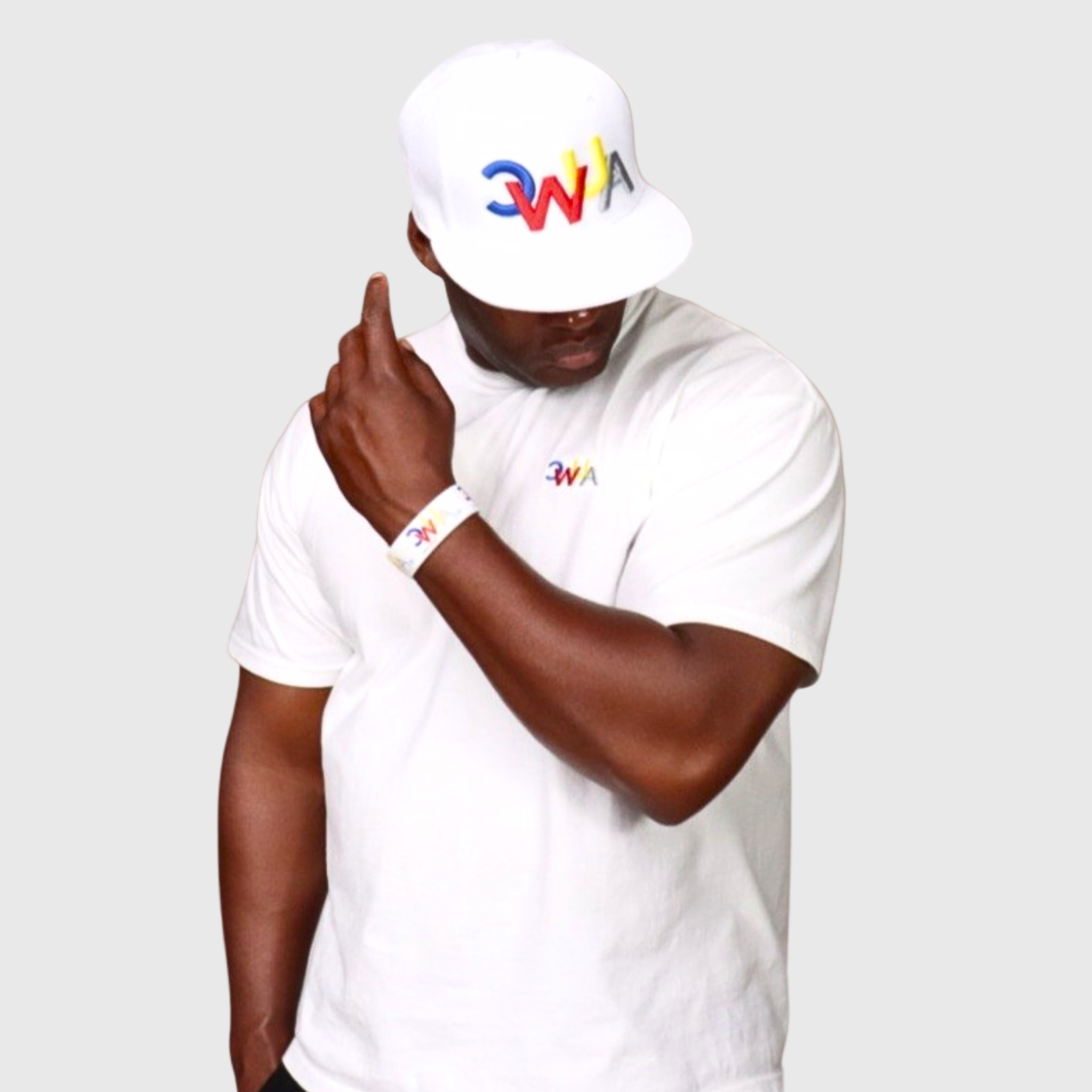 "CWUA"- SNAPBACK HAT SIGNATURE LOGO (WHITE / MULTI) 3D PUFF