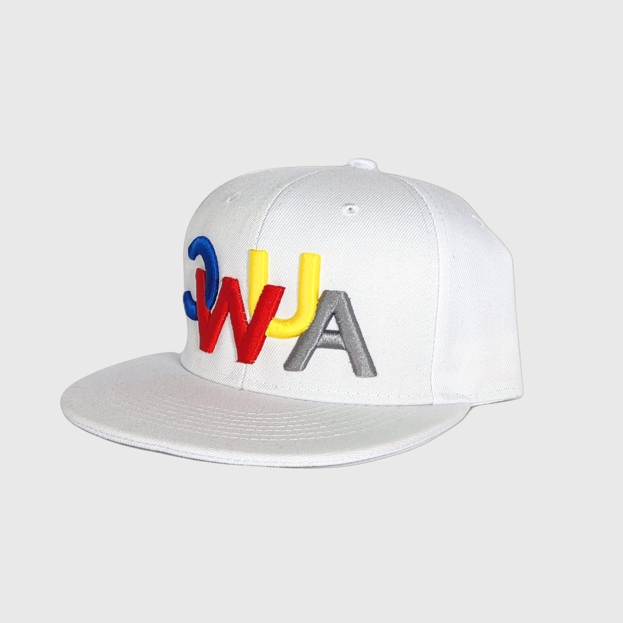 "CWUA"- SNAPBACK HAT SIGNATURE LOGO (WHITE / MULTI) 3D PUFF