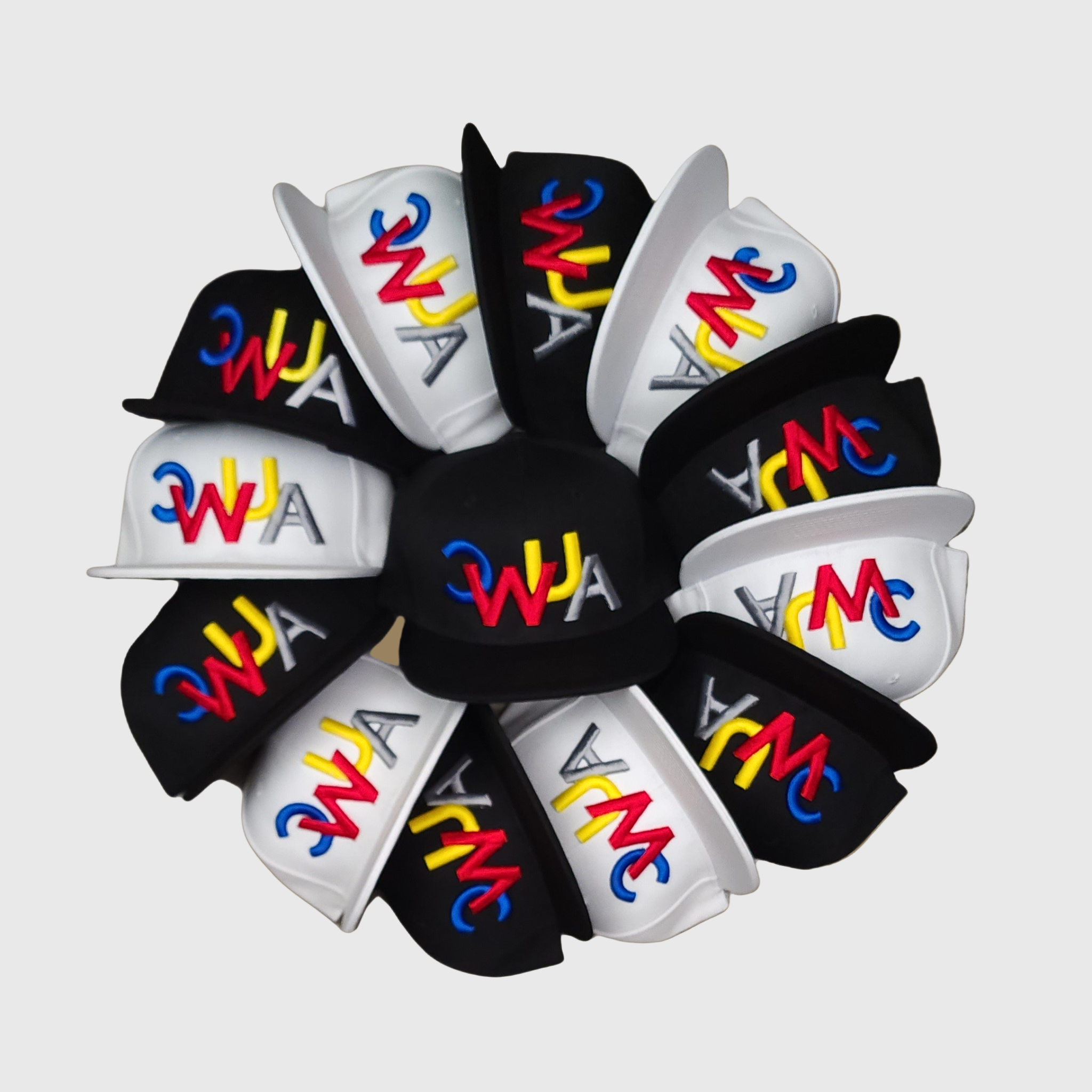 "CWUA"- SNAPBACK HAT SIGNATURE LOGO (WHITE / MULTI) 3D PUFF